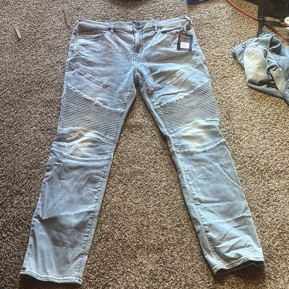 Stylish Light Blue Biker Jeans